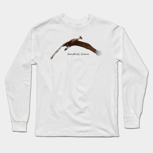 Sandhill Crane in Flight Long Sleeve T-Shirt